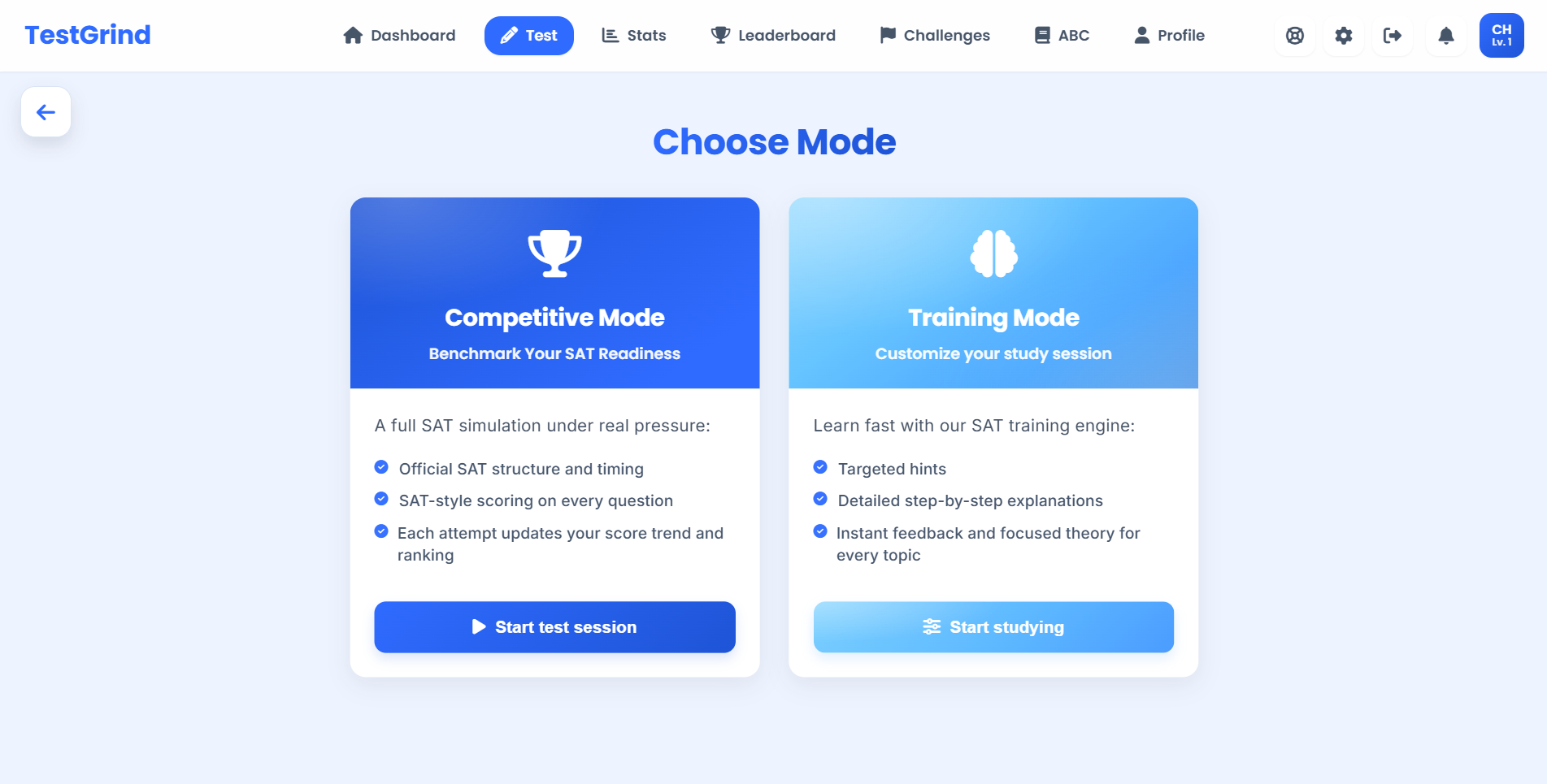 TestGrind platform preview